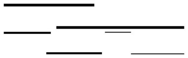 Değişen uzunlukların ve boşlukların yatay siyah çizgileri geometrik bir düzenleme oluşturuyor. Grafik tasarımı için ideal, minimalizm, yapı, düzen, denge, modern sanat, soyut çizgi düz metafor