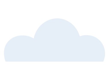 Pürüzsüz kıvrımlı açık mavi bulut şekli basitliği, doğayı ve teknolojiyi çağrıştırıyor. Veri depolama, hava tahmini, bulut hesaplama, minimal tasarım, iletişim, doğa temaları için ideal