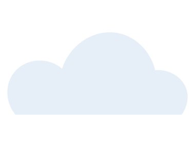 Doğayı, teknolojiyi ve iklim elementlerini sembolize eden düz kıvrımlı soluk mavi bulut tasarımı. Hava durumu, bulut hesaplama, markalaşma, basitlik temaları, dijital grafikler için ideal
