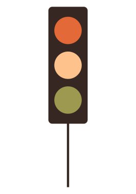 Dikey trafik ışığı, üç dairesel gösterge ile siyah dikdörtgen çerçevede kırmızı, sarı ve yeşil. Ulaşım, trafik kontrolü, güvenlik, kentsel planlama, navigasyon, otorite için ideal