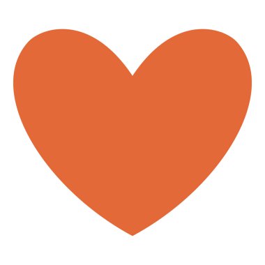 Turuncu kalp şekli sıcaklığı ve sevgiyi iletiyor. Sağlık, ilişkiler, arkadaşlık, yaratıcılık, duygular, pozitiflik, markalaşma için idealdir. Düz renk simgesi