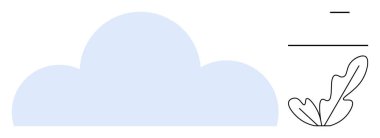 Mavi bulut şekli doğrusal detay elementleriyle eşleştirildi. Buna yaprak ve paralel çizgiler de dahil. Hava uygulamaları için ideal, modern tasarım, basitlik, berraklık, doğa temaları