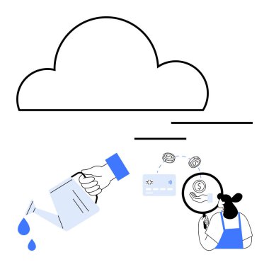 Su, dijital bilgi ve işlemleri analiz eden büyüteçle bulutlara veri dökebilir. Bulut hesaplama, veri analizi, finans güvenliği, mahremiyet ve teknoloji için ideal