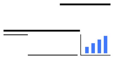 Mavi çizgili grafik, büyüme sürecini gösteriyor, temiz yatay siyah çizgiler tarafından çerçevelenmiş. Ticari başarı, veri analizi, asgari tasarım, finans büyümesi, metrik izleme, temiz düzen, soyut tasarım için ideal