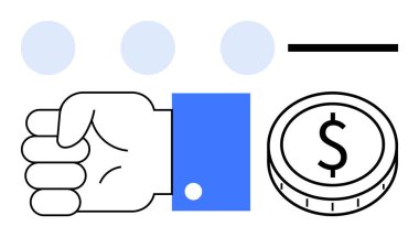 Soyut noktalar ve çizgilerden oluşan ilk ve dolar madeni para madeni başarıyı, sıkı çalışmayı ve karar vermeyi vurguluyor. İş, finans, kararlılık, çaba, hedefler, ekonomi soyut çizgisi için ideal