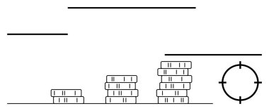 Hedefin yakınında yükselen yükseklik birikintileri. Mali büyüme, yatırım stratejileri, ekonomik planlama, tasarruf hedefleri, hedef pazarlama, iş analizleri, hassasiyet için ideal