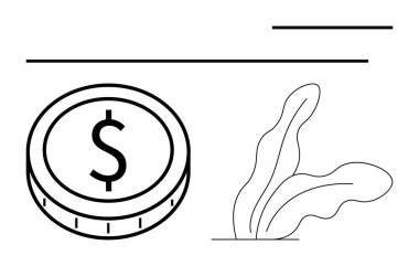 Soyut yaprakların yanında dolar parası parayı, ekolojik bilinç artışını, zenginliği simgeliyor. Finans, eko-yatırım, tasarruf, işletme, sürdürülebilirlik kar büyüme kavramları için idealdir. Soyut