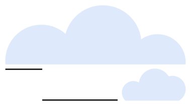 Kompozisyonu vurgulayan iki üst üste binen mavi bulutun basit tasarımı. Teknoloji, çevre, ağ, hava durumu, iletişim, veri depolama ve soyut çizgi için ideal