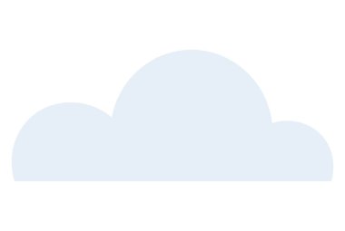 Yuvarlak kenarlı basit mavi bulut elementi. Hava durumu, bulut hesaplama, veri depolama, teknoloji, çevre, minimalizm ve tasarım kavramları için idealdir. Düz renk simgesi