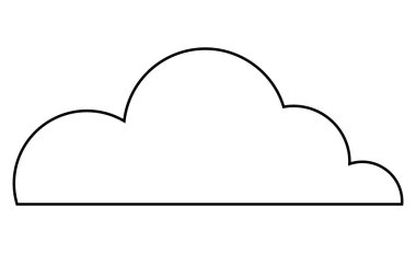 Bulutun tek çizgili siyah çizgisi, bağlantıyı, depolamayı, havayı simgeliyor. Teknoloji, bulut hesaplama, meteoroloji, çevre, veri depolama, uygulamalar, tasarım projeleri için ideal. İniş sayfası
