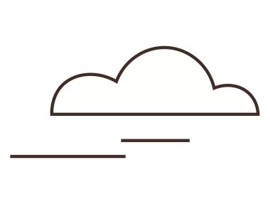 Akış ve hareketi gösteren ince paralel çizgilere sahip bulut çizgisi. Hava durumu, bağlantı, bulut depolama, basitlik, iletişim, veri akışı, modern teknoloji için idealdir. Düz renk simgesi