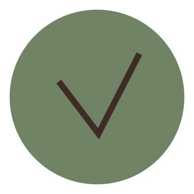 Yeşil çemberin içindeki koyu işaretler doğrulamayı, başarıyı ya da tamamlamayı temsil ediyor. Onaylama, görevler, hedefler, onay, başarı organizasyonu ilerlemesi için ideal. Düz renk simgesi