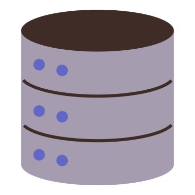 Üç katmanlı dairesel veritabanı dizaynı ve bağlantıyı temsil eden küçük mavi noktalar. Teknoloji, bulut hesaplama, ağlar, veri depolama, bilişim hizmetleri, yazılım, dijital