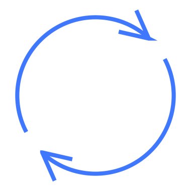 Devamlı bir döngü ya da geri dönüşümü gösteren basit mavi dairesel ok. Kavramların tazelenmesi, geri dönüşüm, sürdürülebilirlik, tekrarlama, sonsuz yineleme ve döngü için idealdir. İniş sayfası