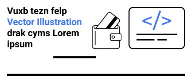 Geliştirici kodlu bir kodlama arayüzü ekranının yanında kredi kartı içeren cüzdan. Dijital finans, web geliştirme, e-ticaret, kodlama eğitimi, fintech yeniliği, çevrimiçi güvenlik için ideal