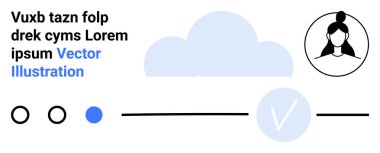Kullanıcı arayüzü, avatar, ayar simgeleri, bulut ögesi ve metin alanını gösterir. Kullanıcı profilleri, hesap ayarları, kimlik doğrulama, dijital platformlar, mobil uygulamalar web sitesi tasarım kullanıcısı için ideal