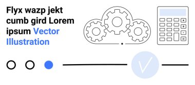 Vites, hesap makinesi, metin elemanları ve iş yönetimi, iş akışı ve üretkenlik kavramlarını ileten ilerleme göstergeleri. Proje yönetimi, iş geliştirme, analitik ve otomasyon için ideal