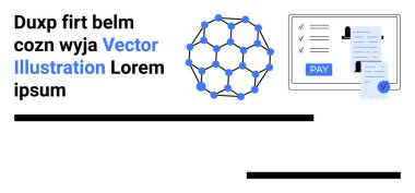 Blokzincirleme ağ küresi güvenli veri alışverişi için düğümleri bağlar, ödeme onay sistemi ve onaylanmış belgelerle eşleştirir. Finans, engelleme zinciri, güvenlik, teknolojik yenilik ve iş için ideal