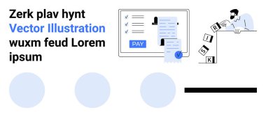 Ödeme onaylama süreci dijital arayüzde tamamlanırken risk bloklarını değerlendiren işadamı. Finans, teknoloji, risk, strateji, ödeme sistemleri, karar verme mekanizması, soyut çizgi