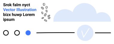 Bulut hesaplama kavramı, bulut sembolleri, ikili haneli rakamlar, ve kullanıcı arayüzü elemanları, daireler ve işaretler dahil. Teknoloji, veri depolama, bulut hizmetleri, çevrimiçi platformlar için ideal