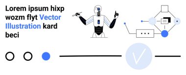 Yapay zeka robotu, bağlı sohbet balonu ve geometrik şekilli teknoloji elementleri. Yapay zeka, teknoloji, iletişim, yenilik, fütüristik temalar, makine öğrenimi için ideal