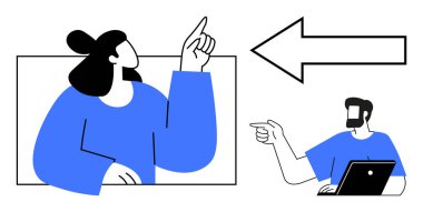 Meslektaşlar aynı yönü gösteriyorlar, takım çalışmasını ve hedef sıralamasını vurguluyorlar. Ofis işbirliği, takım çalışması, hedef belirleme, liderlik, yön bulma, strateji iletişimi için ideal. Basit.