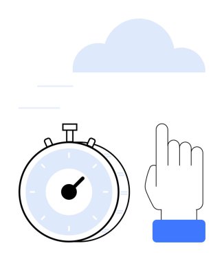 Stopwatch zamanı gösteriyor, hareket ya da seçim öneriyor, ve bulut teknolojiyi temsil ediyor. Üretkenlik, zaman yönetimi, verimlilik, karar verme, bulut teknolojisi, hız için ideal