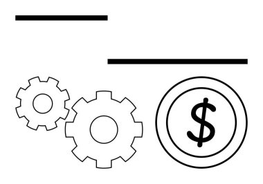Vitesler, madeni işlemleri ve verimliliği simgeleyen bir dolarla kenetlenir. Finans, ticaret, üretkenlik, işlemler, verimlilik, yatırım ekonomisi için idealdir. Satır metaforu
