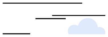 Yumuşak mavi bulutlu yatay siyah çizgiler basitlik, akış ve sükuneti çağrıştırıyor. Tasarım, sükunet, minimalizm, modern sanat, zarafet, pürüzsüzlük, düz çizgi metaforu için ideal