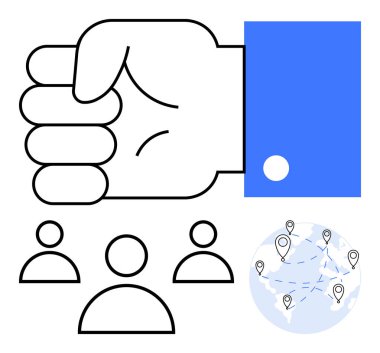 Liderliği, sorumluluğu ve bireylerin üzerindeki kontrolü ve küresel bağlantılı haritayı sembolize ediyor. Liderlik, karar verme, takım çalışması, nüfuz, siyaset ve yetki için ideal