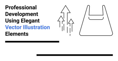 Yukarı doğru çıkan üç ok gelişimi ve minimalist bir çanta şeklindeki gelişmeyi simgeler. İş, kişisel büyüme, eğitim, e-ticaret, pazarlama, veri ve teknoloji için ideal