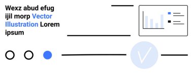 Sunulan bir grafiğin verilerini analiz eden iş ekibi, onay için mavi işaret, metin tutucular. Rapor, sunum, veri analizi, işletme yönetimi, iş akışı, ilerleme izleme için ideal
