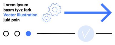 Mavi ok sağa, soyut vitesler, çizgiler, daireler ve işaretler. İş büyümesi, teknoloji, iş akışı ilerleme stratejisi geliştirme için idealdir. İniş sayfası