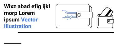 Elektronik devreli dijital cüzdan ve kredi kartlı geleneksel cüzdan. Finansal teknoloji için ideal, dijital ödemeler, siber güvenlik, e-cüzdanlar, fintech yenilik, teknoloji evlat edinme