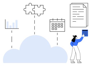 Bulut platformu, bar grafik analizlerini, bulmaca parçalarını, takvimi ve kullanıcının üstündeki belgeyi hesap makinesiyle birbirine bağlar. Proje yönetimi, işbirliği, üretkenlik, teknolojik yenilik ve veri için ideal