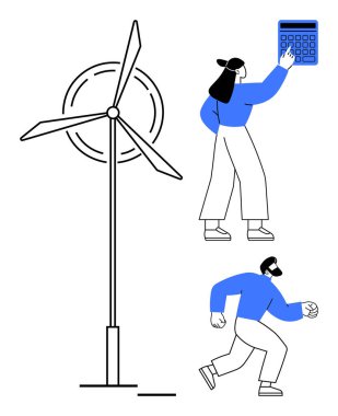 Rüzgar türbini planlama için hesap makinesi kullanarak güç üretiyor, başka bir koşucu. Enerji, sürdürülebilirlik, sağlık, eko-teknoloji, verimlilik, temiz enerji yenilenebilir yaşam tarzı için idealdir. Düz