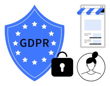 Kalkan, GDPR, asma kilit, kullanıcı avatarı ve web sitesi düzeninde veri koruması, kullanıcı gizliliği, siber güvenlik ve yasal uyum vurgulandı. AB yönetmelikleri ve rıza güvenliği yönetimi için ideal