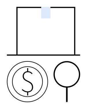 Bir dolarlık madeni para ve büyüteç üzerine yerleştirilmiş üst bant yapıştırmalı belge. Finans, denetleme, bütçe, analiz, yasal inceleme, iş, stratejik araştırma için ideal. Düz basit metafor