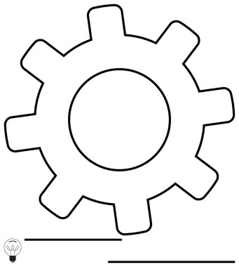 Cesur, temiz çizgileri olan, mekaniği sembolize eden, takım çalışması, verimlilik, yenilik, problem çözme işlemleri. Üretkenlik kavramı teknoloji işbirliği için idealdir. Düz basit