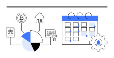 Şifreli para, ev, kontrat, takvim ve son teslim tarihi ile ilgili bölümlerin listesi. Finans, yatırım, planlama, teknoloji, iş verimliliği için ideal basit