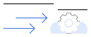 İki mavi ok bir bulutun içindeki vitesi gösteriyor. Sistem entegrasyonunu, ilerlemeyi, verimliliği simgeliyor. Teknoloji, gelişim süreci, bulut sistemleri, gelişim, dönüşüm için ideal