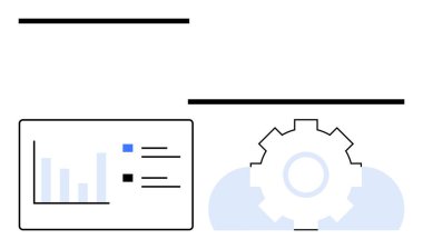 Sınır tablosu ve veri tablosu analizi, süreci iyileştirmeyi ve verimliliği sembolize eden bir dişlinin yanında yer alır. Analiz, strateji, iş akışı, yenilik, otomasyon, planlama ve düz metafor için ideal