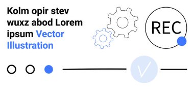 Kayıt düğmesi, vites ve vektör metin elemanları minimalist bir dizaynda. Teknoloji, mekanik, web geliştirme, modern tasarım, kullanıcı arayüzleri otomasyon mühendisliği için idealdir. İniş sayfası