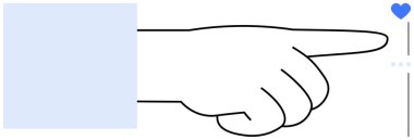 Kalp ikonuna işaret eden el hareketi, etkileşim, karar verme ya da dijital bağlantı kavramlarını öneriyor. Bağlılık, arayüz, sosyal medya, eylem, etkileşim sevgisi için ideal
