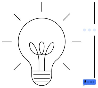 Radyasyon ışınları ve minimum dizaynlı ampul çizgisi. Yenilik, fikirler, yaratıcılık, enerji, çözümler, beyin fırtınası ve hayal teması için idealdir. Düz basit metafor