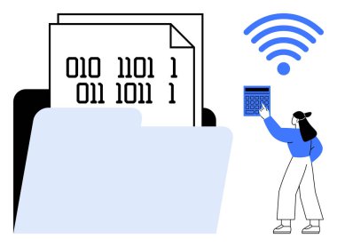 Dizini ikili kod belgeleri, kablosuz sembol ve kişi hesaplaması ile aç. Veri yönetimi, kodlama, bulut depolama, bağlantı, analitik, hesaplama ve güvenli bilgi için ideal