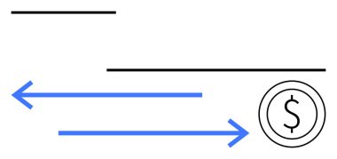 Siyah yatay çizgiler, mavi oklar ve finansal işlemleri gösteren bir döviz levhası. Ödeme sistemleri, finans, dijital bankacılık, para değişimi, tasarruf, nakit akışı ve yatırım için ideal