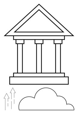 Dört sütunu, üçgen çatısı, bulutu ve yukarı bakan okları olan klasik bir bina. Kavramların gelişimi, ilerlemesi, başarısı, istikrar ekonomisi bilgisi ve başarısı için idealdir. Düz