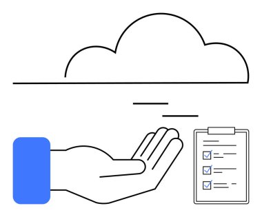 Bulut teknolojisi, görev yönetimi, destek, veri depolama, organizasyon, işbirliği, yenilik ve erişilebilirlik önerisi ile basit bulutların altında el yordamı altında. Basit bir daire için ideal