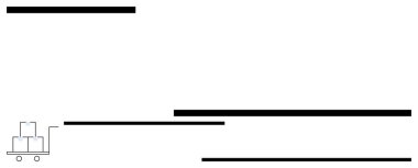 Paralel yatay çizgilerle çevrili kutuları taşıyan bir araba. Temalar arasında nakliye, lojistik, ulaşım, verimlilik, organizasyon, hareket depolama yönetimi yer alıyor. Düz olarak çalışır